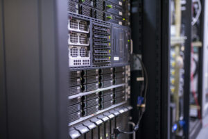 Servers in a Data Center server room. Photo taken at a Data Center in Bulgaria, Eastern Europe.